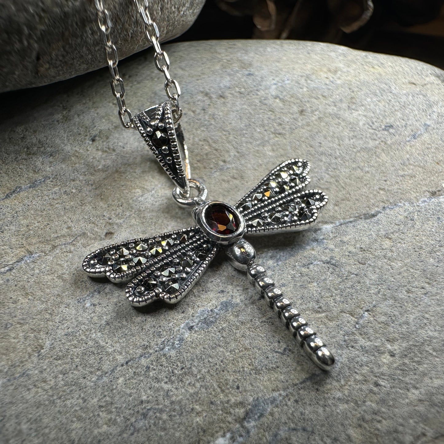 Triple Spiral Dragonfly Necklace