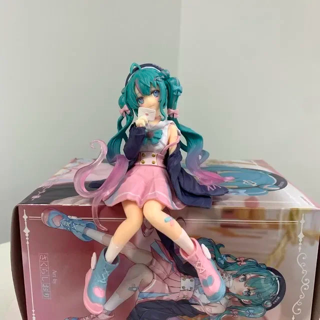 21cm Hatsune Miku Anime Figure Kawaii Thumbelina Vocaloid Wonderland PVC Action Figure Collection Model Doll Ornaments Toys Gift