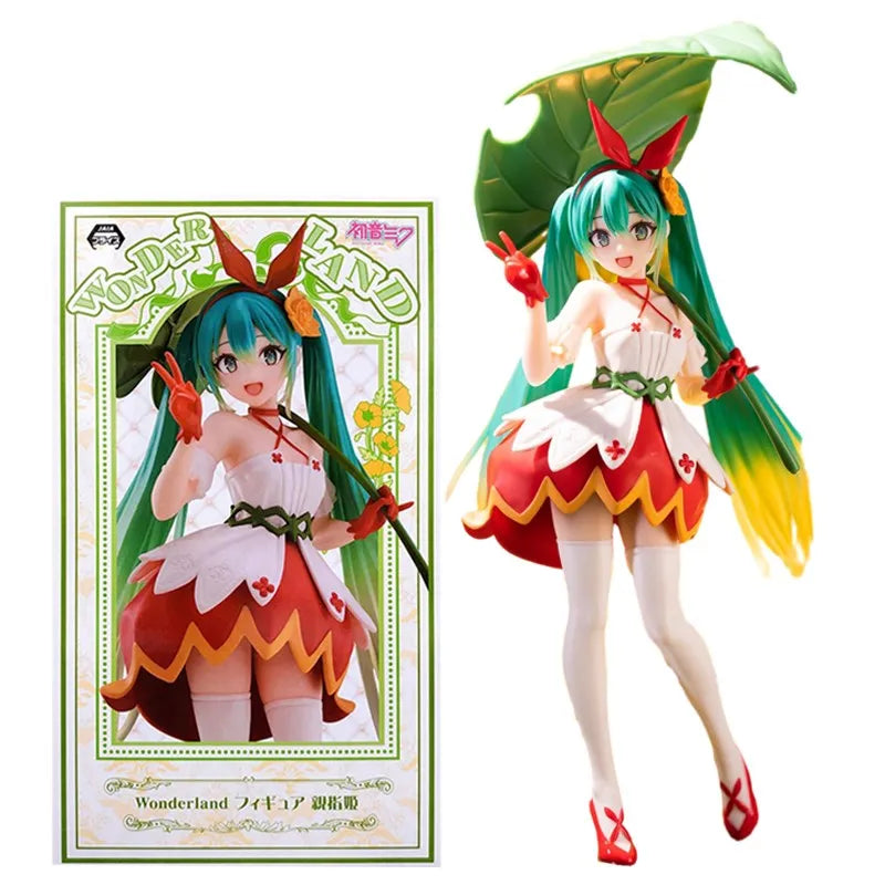 21cm Hatsune Miku Anime Figure Kawaii Thumbelina Vocaloid Wonderland PVC Action Figure Collection Model Doll Ornaments Toys Gift