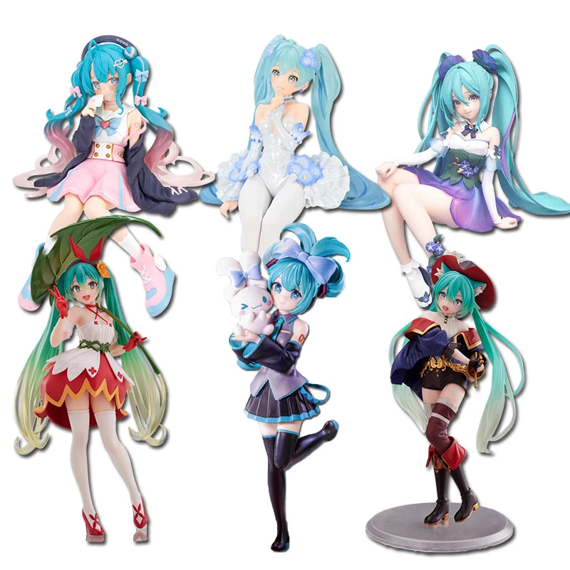 21cm Hatsune Miku Anime Figure Kawaii Thumbelina Vocaloid Wonderland PVC Action Figure Collection Model Doll Ornaments Toys Gift