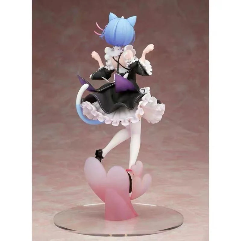 21cm Maid Blue Hair Cat ears Cute girl skirt Anime Girl Figure Action Figure Adult Collectible Model Doll