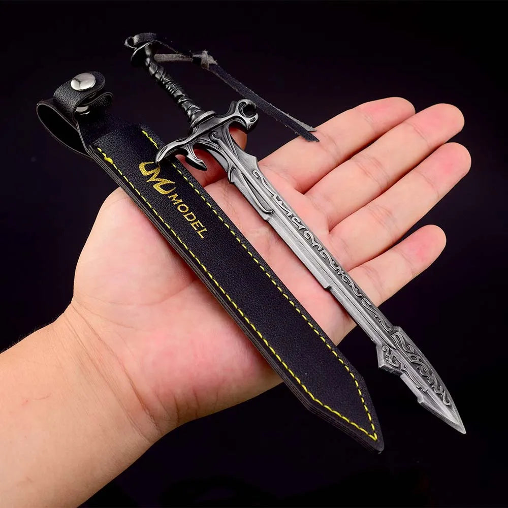 21cm Nightingale Sword Keychain The Scrolls Weapon Sword Game Peripheral Metal Samurai Sword Weapon Model Keychain Gifts Jewelry