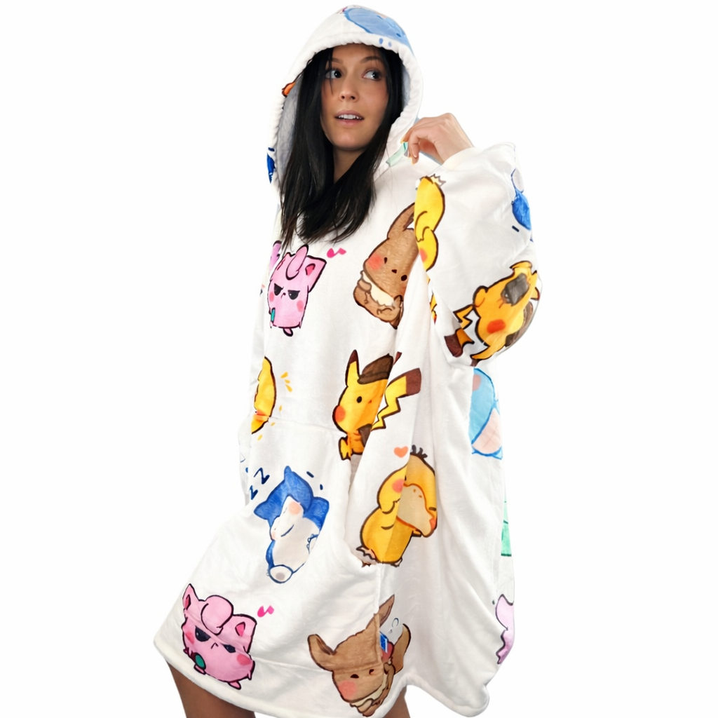Kawaii Pokémon Wearable Blanket Hoodie for Kids & Adults