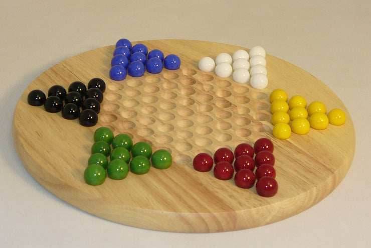 Chinese Checkers - Wood Round Board Game - 