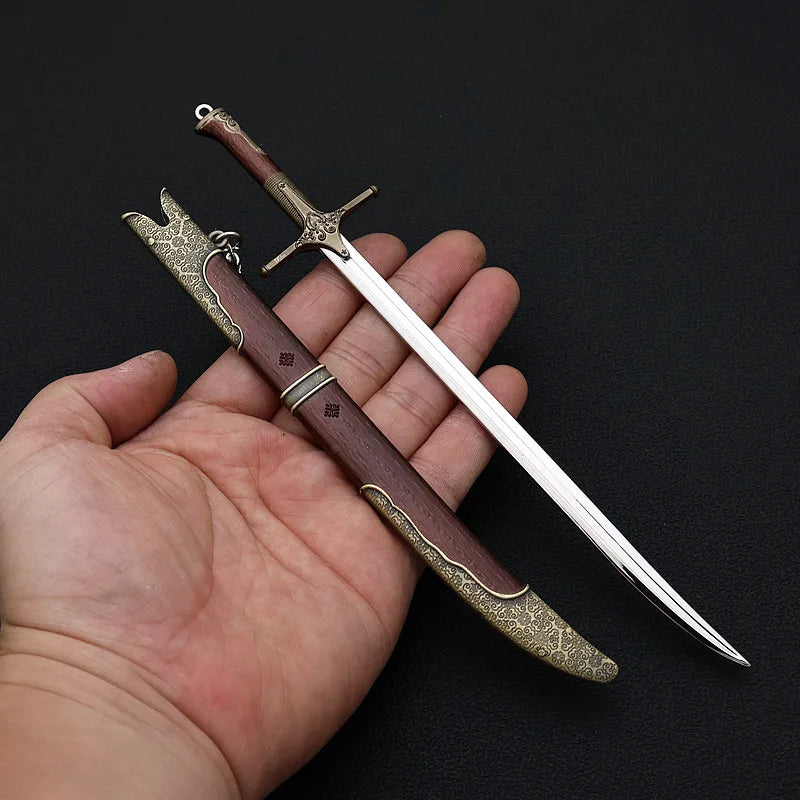 22cm Wild Hunt Medieval Weapon Model Iris Sword Movies Peripheral Weapon Models Samurai Sword Models Keychains Ornament Crafts