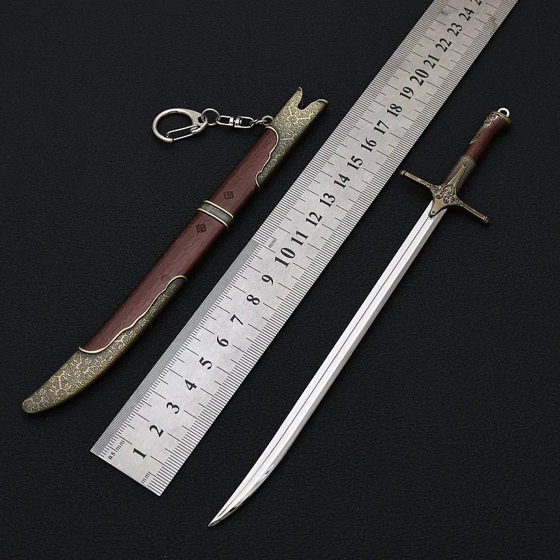 22cm Wild Hunt Medieval Weapon Model Iris Sword Movies Peripheral Weapon Models Samurai Sword Models Keychains Ornament Crafts