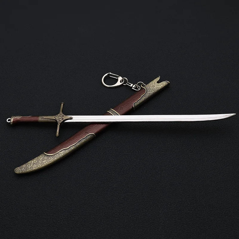 22cm Wild Hunt Medieval Weapon Model Iris Sword Movies Peripheral Weapon Models Samurai Sword Models Keychains Ornament Crafts