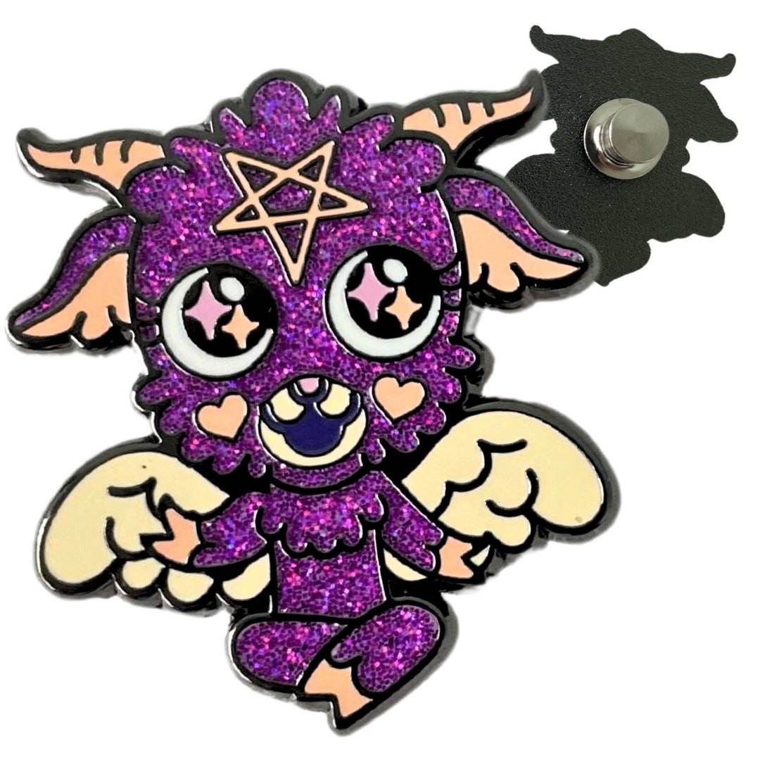 Baby Baphomet Hard Enamel Pin with Glitter - 