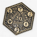 Classes Theme Bronze Color d2 Coin Shaped like d20 Color Challenge Coin - 