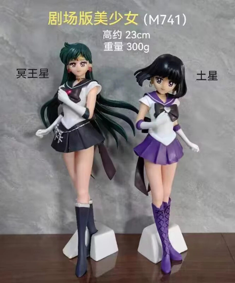 23CM Anime Sailor Moon Figure Pluto Moment‌ Tu Mengying Neptune Man‌ Haruka Tennou anime model toys Action figures Gift Doll PV