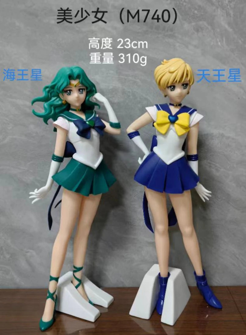 23CM Anime Sailor Moon Figure Pluto Moment‌ Tu Mengying Neptune Man‌ Haruka Tennou anime model toys Action figures Gift Doll PV