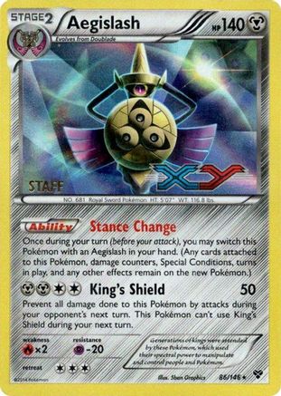 Aegislash (Prerelease) [Staff] 086/146 - XY Promos Holofoil