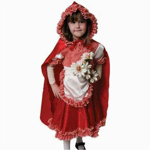 Girls Pretend Red Riding Hood Child Costume Dress-Up Set Large 12-14