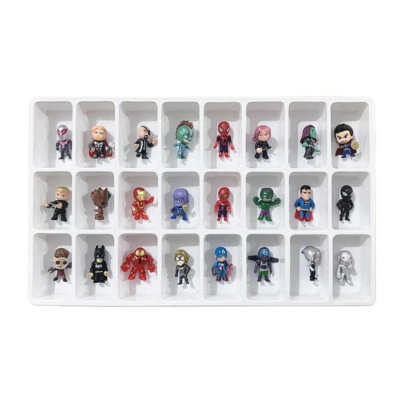 24pcs Marvel Figure Christmas Advent Calendar Box Disney Mini Q Version Hulk Anime Figure Spiderman Iron Man Kids Toys