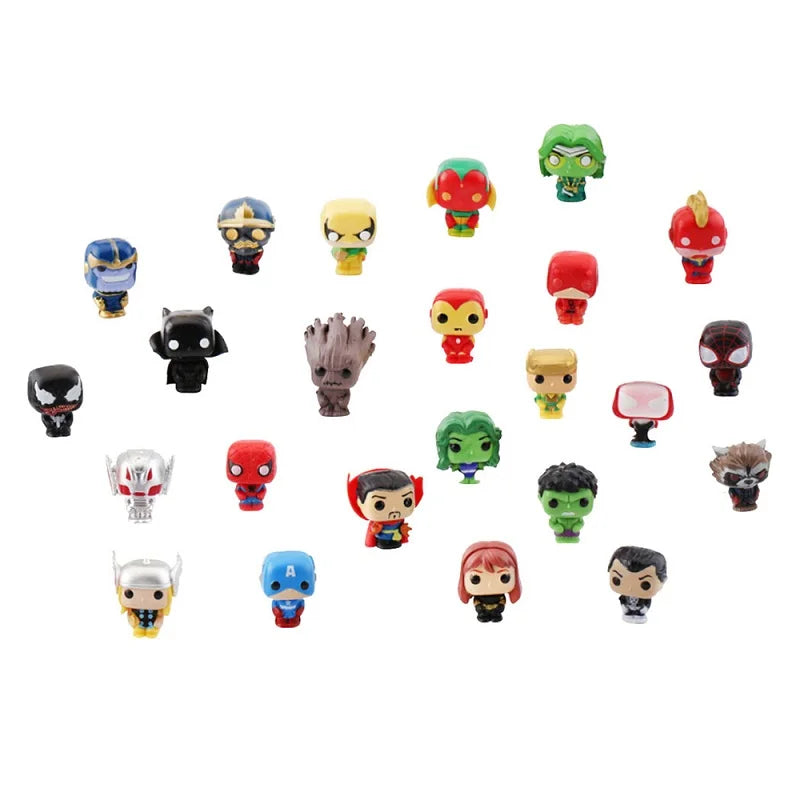 24pcs Marvel Figure Christmas Advent Calendar Box Disney Mini Q Version Hulk Anime Figure Spiderman Iron Man Kids Toys