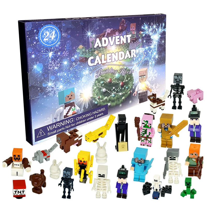 24pcs Marvel Figure Christmas Advent Calendar Box Disney Mini Q Version Hulk Anime Figure Spiderman Iron Man Kids Toys