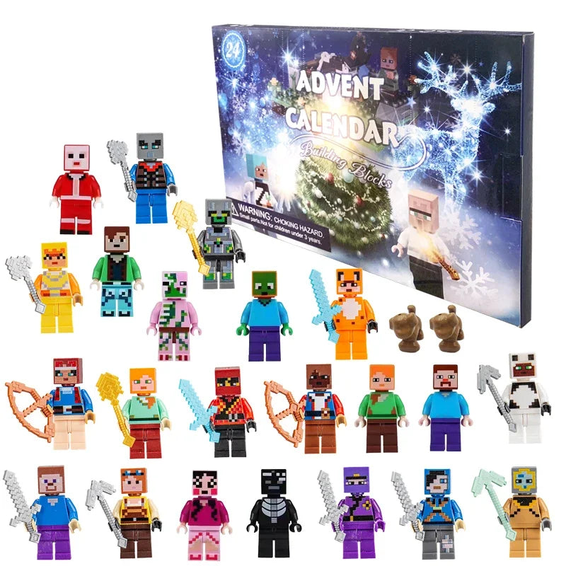 24pcs Marvel Figure Christmas Advent Calendar Box Disney Mini Q Version Hulk Anime Figure Spiderman Iron Man Kids Toys