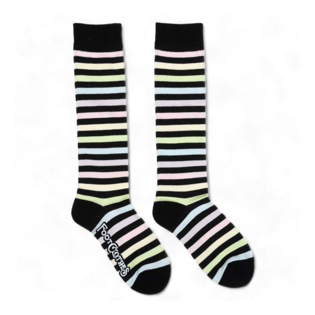 Pastel Rainbow Stripes Knee High Socks - 