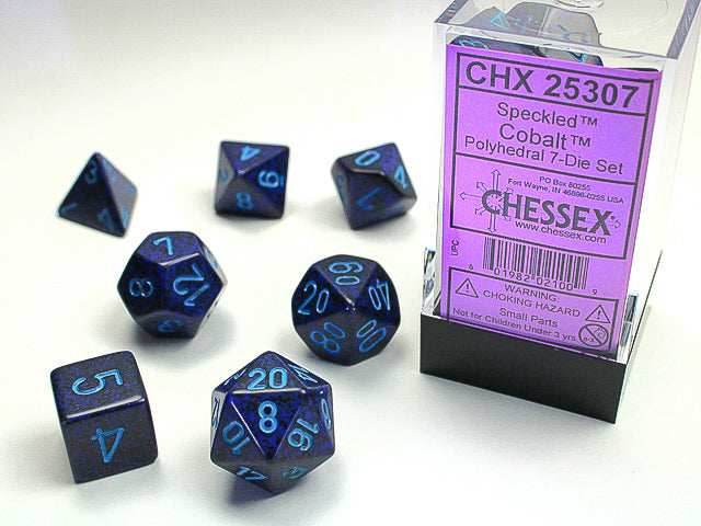 Speckled® Polyhedral Cobalt™ 7-Die Set Dnd Dice Set CHX25307 Blue/Black - 