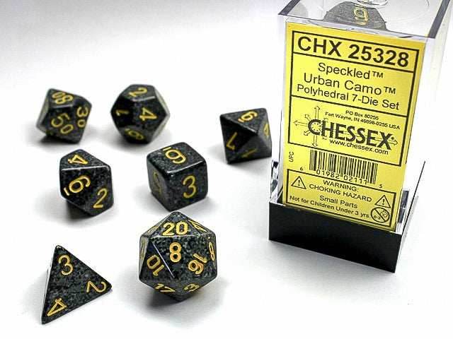 Speckled® Polyhedral Urban Camo™ 7-Die Set Dnd Dice Set CHX25328 Grey/Black - 