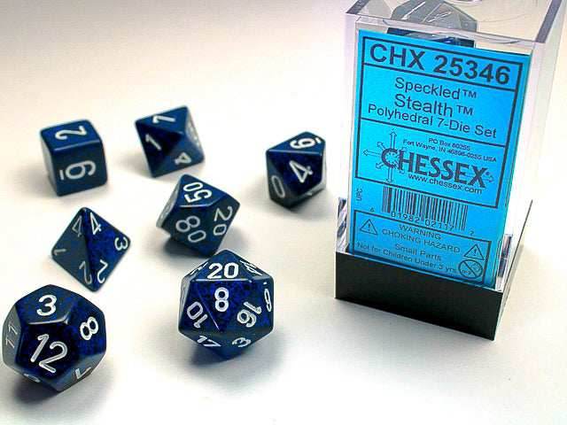 Speckled® Polyhedral Stealth™ 7-Die Set Dnd Dice Set CHX25346 Blue/Black - 