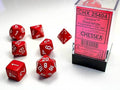 Opaque Polyhedral Red/white 7-Die Set Dnd Dice Set - 