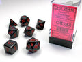 Opaque Polyhedral Black/red 7-Die Set Dnd Dice Set - 
