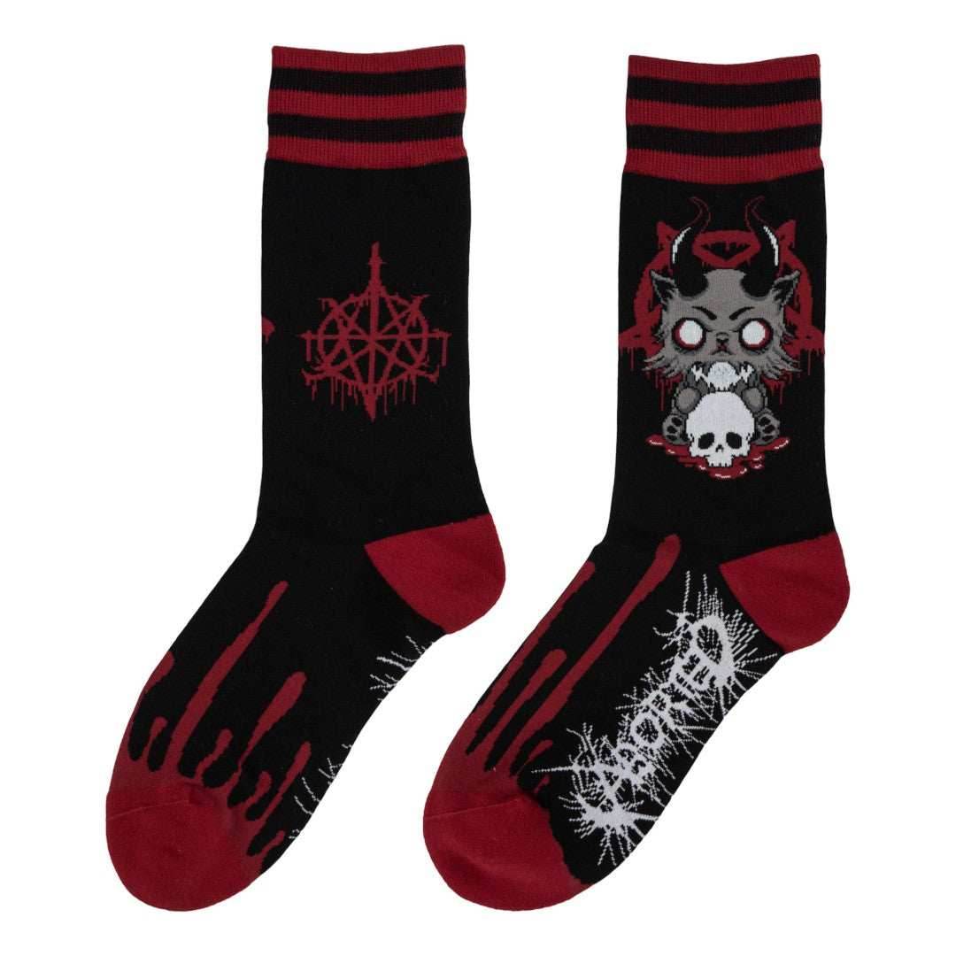 FootClothes x Aborted Death Kitty Crew Socks - 