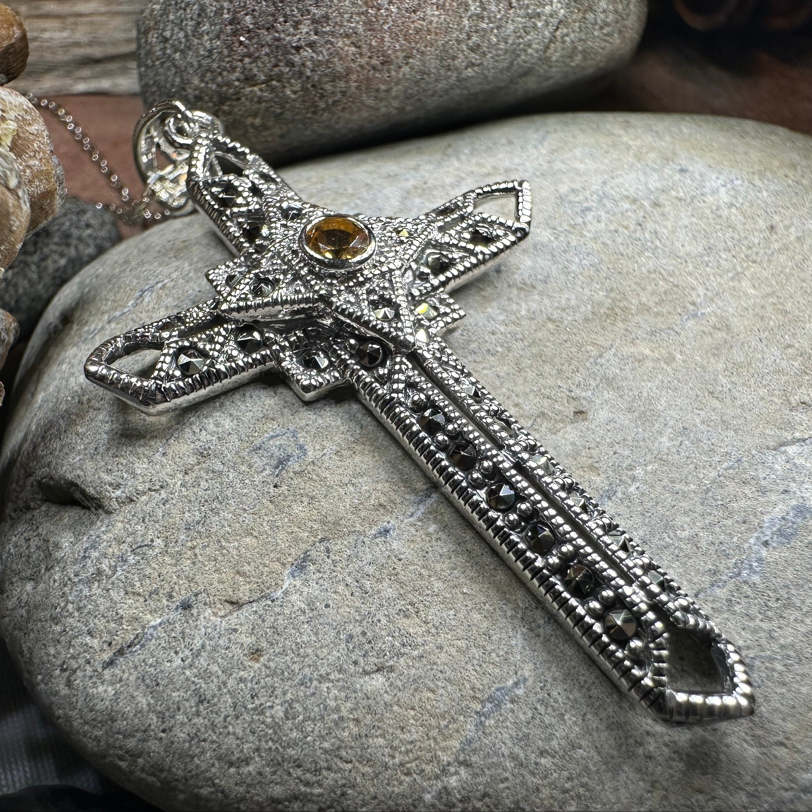 Open Weave Celtic Cross Necklace