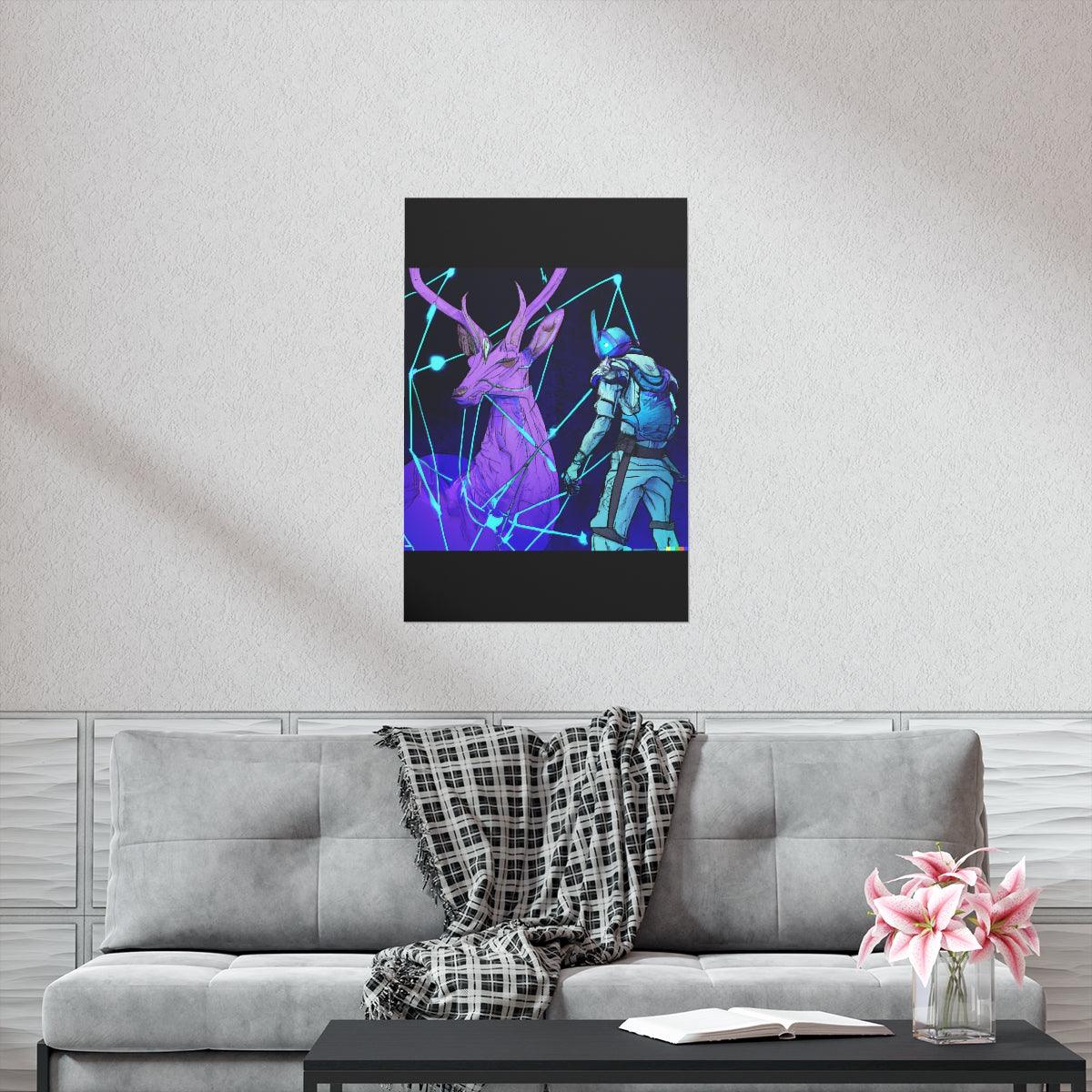 Cyberpunk deer hunting Posters