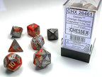 Gemini® Polyhedral Orange-Steel/gold 7-Die Set RPG DND OOP - 