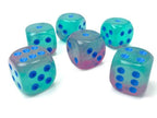 Gemini® Polyhedral Gel Green-Pink/blue Luminary™ 7-Die Set / 16mm / 12mm - Single 16mm d6