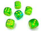 Gemini® Polyhedral Translucent Green-Teal/yellow 7-Die Set /16mm/12mm - Single 16mm d6