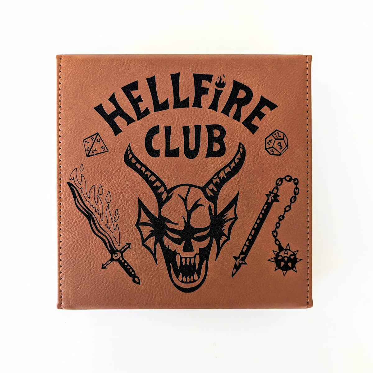 Hellfire Club - D&D - Vegan Leather Dice Box - Chestnut