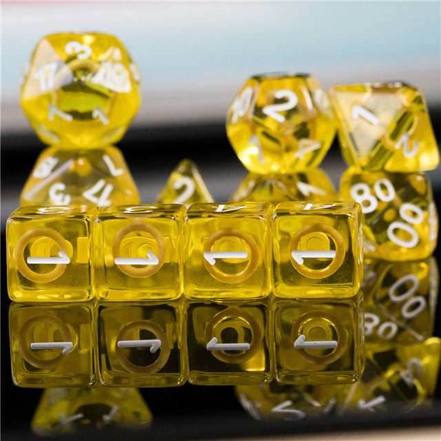 Yellow Circle / Gold Hedgehog Ring Dice 11-Dice Set RPG - 