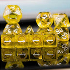 Yellow Circle / Gold Hedgehog Ring Dice 11-Dice Set RPG - 