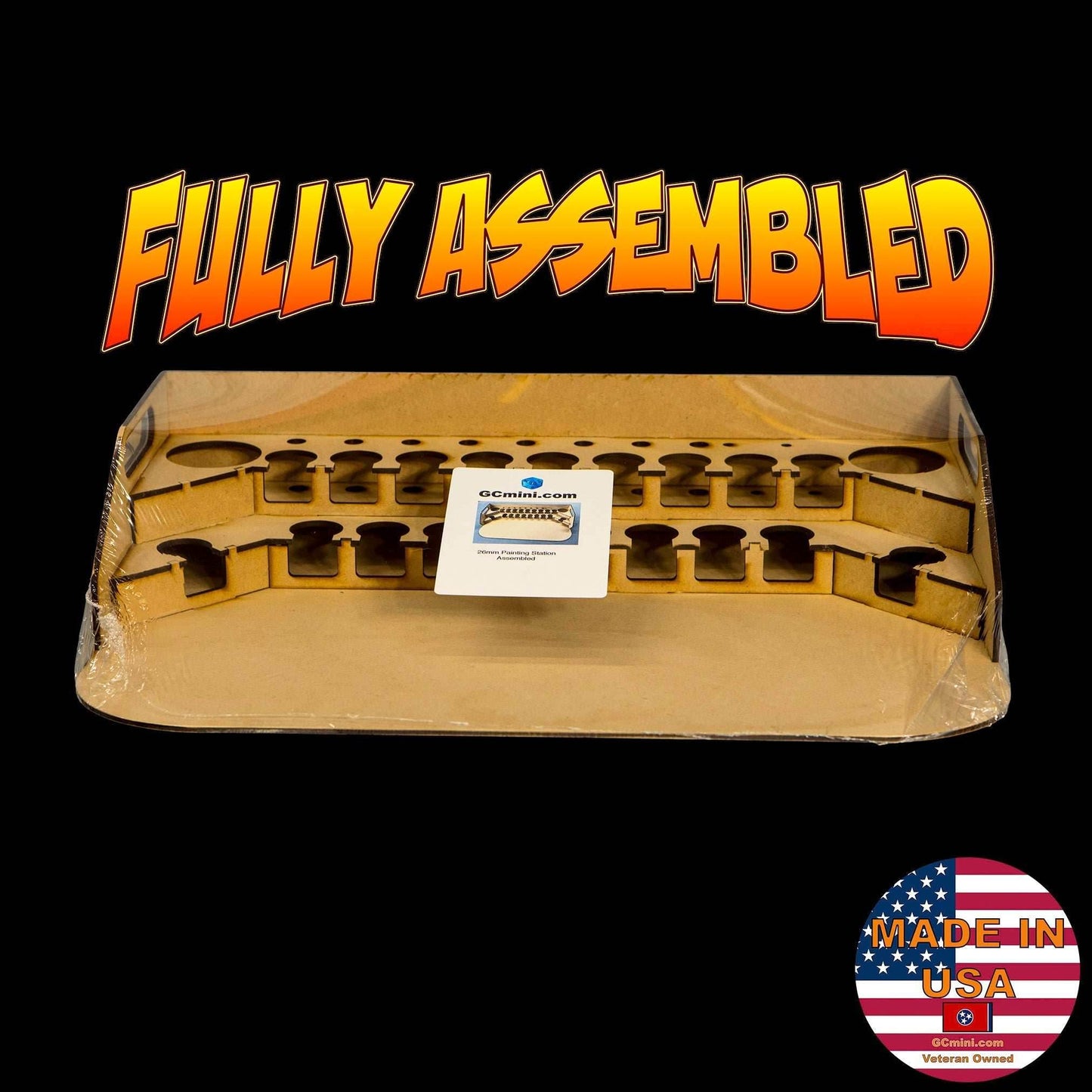 Painting Station Fully Assembled - 26mm, For Vallejo and Army Painter Style Dropper Bottles - 