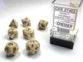 Marble Polyhedral Ivory/black 7-Die Set RPG DND - 