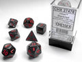 Velvet® Polyhedral Black/red 7-Die Set RPG DND - 