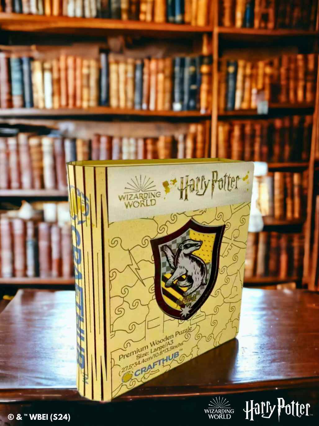 Harry Potter - Hufflepuff Crest - House Prides Wooden Jigsaw Puzzle - A4 + Wooden Gift Box