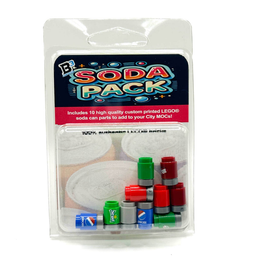 Minifig Soda Pack (10 Soda Cans) made from LEGO parts - B3 Customs - 