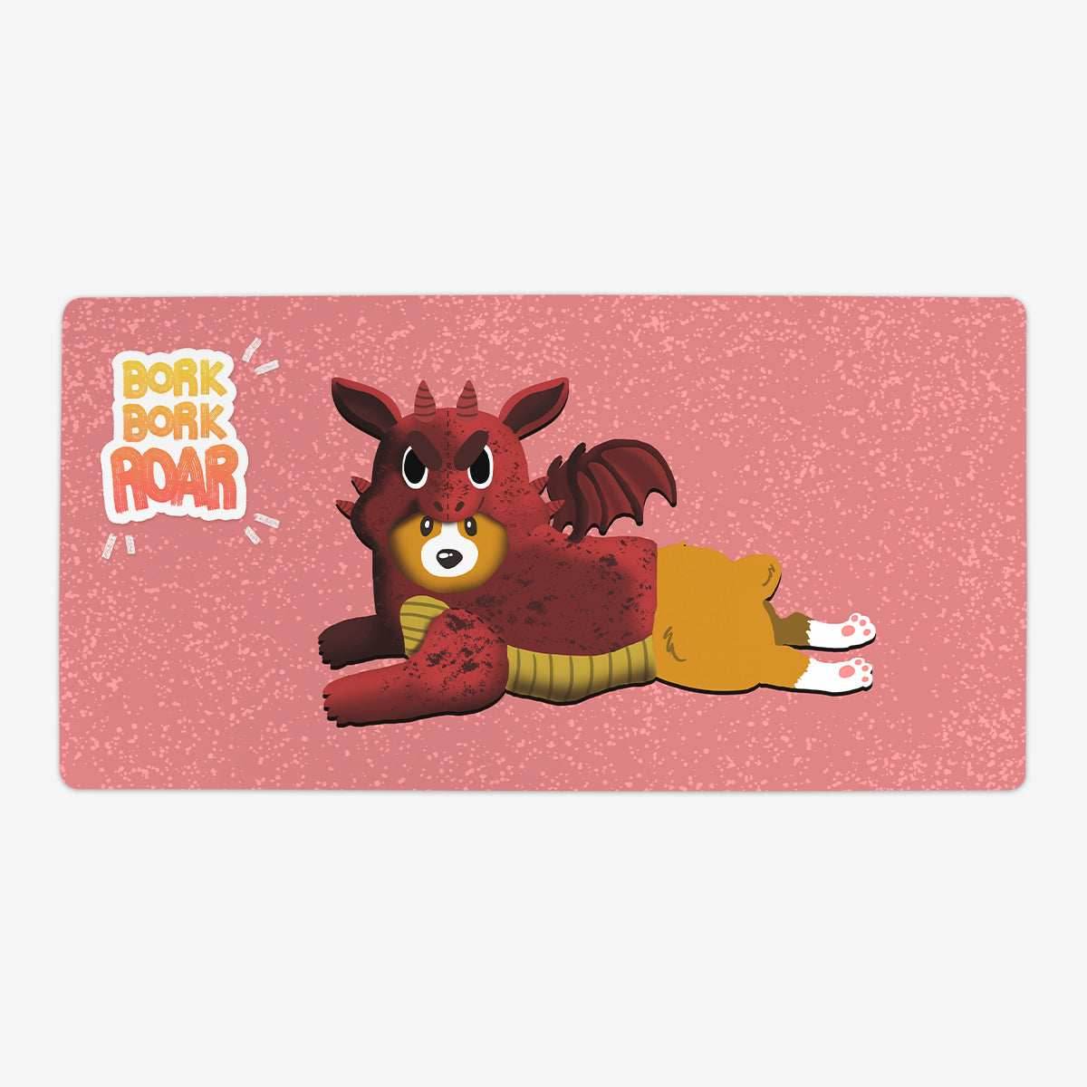 Dragon Corgi Playmat - Oversized Playmat / Red / Plain