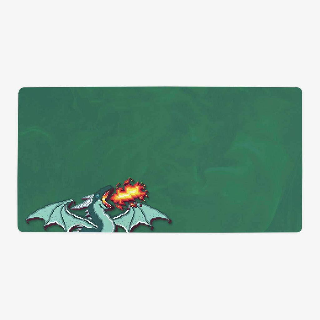 Pixel Dragon Playmat - Oversized Playmat / Green / Plain