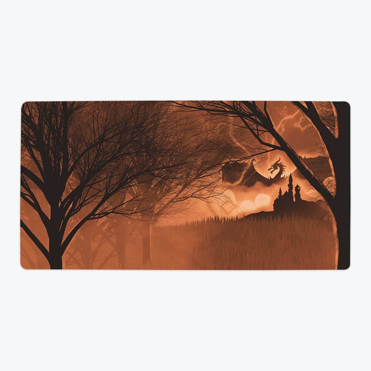 Thunder Dragon Castle Playmat - Oversized Playmat / Orange / Plain
