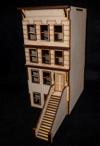 28mm "Brownstone" Row House (MDF) - 28MMDF400