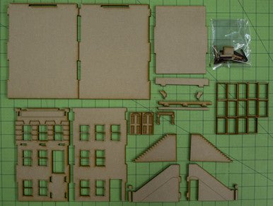 28mm "Brownstone" Row House (MDF) - 28MMDF401