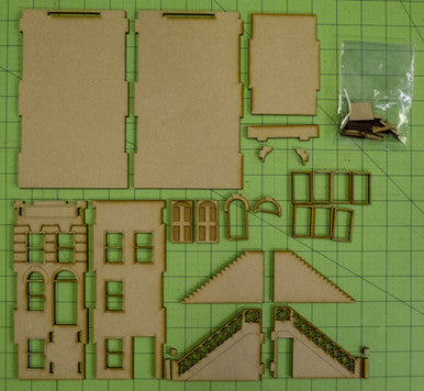 28mm "Brownstone" Row House (MDF) - 28MMDF405