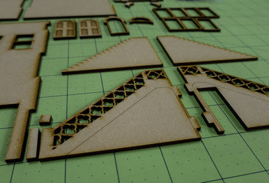 28mm "Brownstone" Row House (MDF) - 28MMDF405