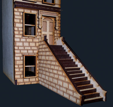 28mm "Brownstone" Row House (MDF) - 28MMDF406