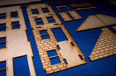 28mm "Brownstone" Row House (MDF) - 28MMDF406